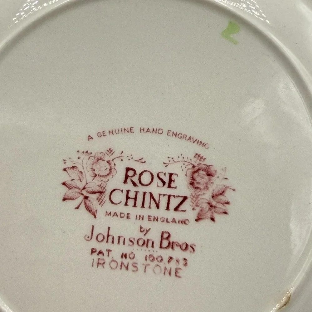 VTG Johnson Bros Rose Chintz Bread Dessert Plates 6.25